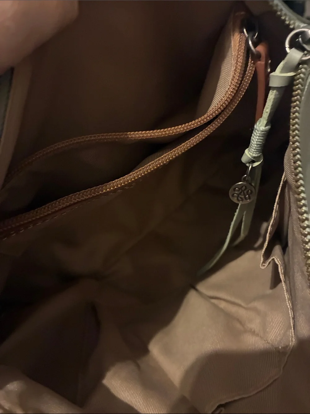 Women's Soft Leather Shoulder Bag‎ in Sage Green